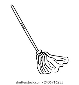Mop vector icon in doodle style. Symbol in simple design. Cartoon object hand drawn isolated on white background.