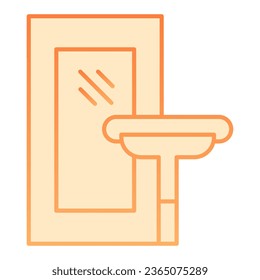 Mop para lavar el icono plano de las ventanas. Iconos naranjas de casa en estilo moderno y plano. Diseño de estilo gradiente limpio, diseñado para web y aplicación. Eps 10