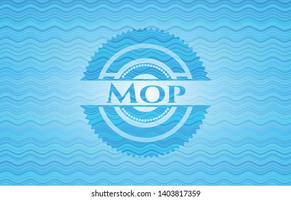 Mop water representation emblem background. Vector Illustration. Detailed.