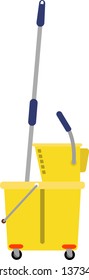 Mop in yellow bucket with dryer