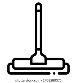 Ein Mopp mit gelbem Griff und grünem Pad, ideal zum Reinigen von Websites, Reinigungsdiensten oder Haushaltswartung.