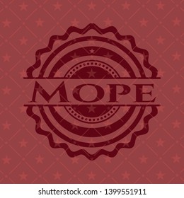 Mope red emblem. Retro. Vector Illustration. Detailed.