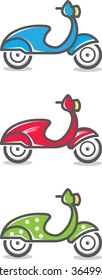 Moped bike | Delivery bike | Scooter | Vintage motorbike | Flat vector logo graphic