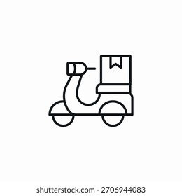Vector de signo de icono de entrega de ciclomotor