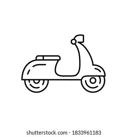 Moped flat line icon. Scooter linear symbol. Vector illustration isolated on white.