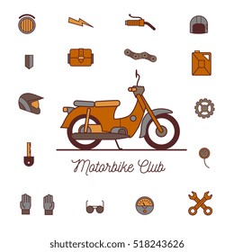 moped icon, isolated vector illustration.