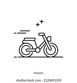 moped icon. Outline style icon design isolated on white background