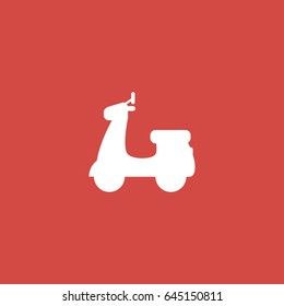 moped icon. sign design. red background