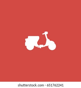 moped icon. sign design. red background