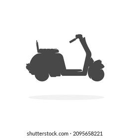 Moped Icon Silhouette Vector Illustration