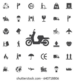 Moped icon. Vector illustration. Set of Post delivery icons