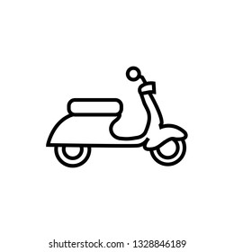 Moped line icon, logo isolated on white background