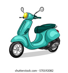 moped motorbike isolated at the white background