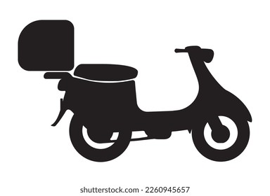Moped motorcycle icon, black on white background
