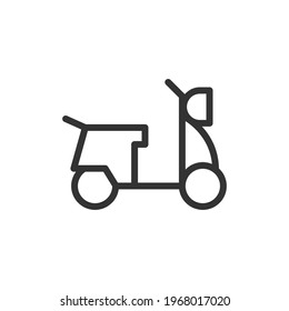 Moped scooter line icon in trendy style. Stroke vector pictogram isolated on a white background. Moped scooter premium outline icons.