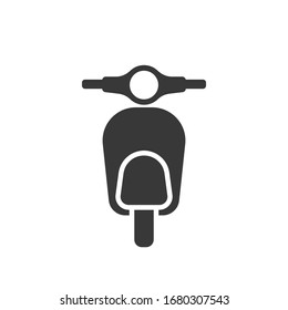 Moped scooter logo design. Retro scooter front view vector design. Electric scooter logotype. Vector