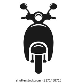 Moped scooter logo design. Retro scooter front view vector design. Electric scooter Vector