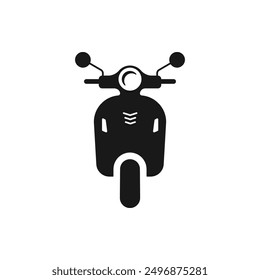 Moped scooter logo design. Retro scooter front view vector design. Electric scooter logotype