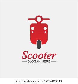 Moped scooter logo vector icon illustration design template.Retro bikes and scooters club logo.classic scooter emblems, icons and badges.