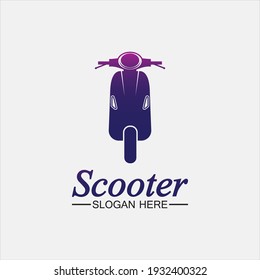 Moped scooter logo vector icon illustration design template.Retro bikes and scooters club logo.classic scooter emblems, icons and badges.