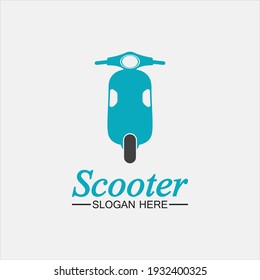 Moped scooter logo vector icon illustration design template.Retro bikes and scooters club logo.classic scooter emblems, icons and badges.