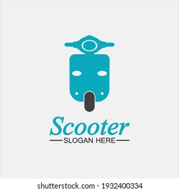 Moped scooter logo vector icon illustration design template.Retro bikes and scooters club logo.classic scooter emblems, icons and badges.