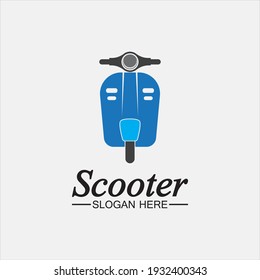 Moped scooter logo vector icon illustration design template.Retro bikes and scooters club logo.classic scooter emblems, icons and badges.