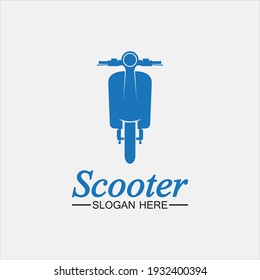 Moped scooter logo vector icon illustration design template.Retro bikes and scooters club logo.classic scooter emblems, icons and badges.