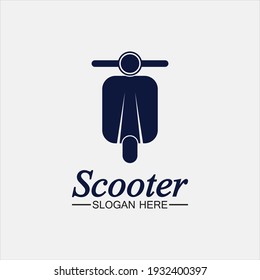 Moped scooter logo vector icon illustration design template.Retro bikes and scooters club logo.classic scooter emblems, icons and badges.