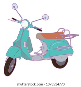 Moped scooter in retro style.