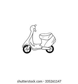 Moped, skooter icon. Black and white