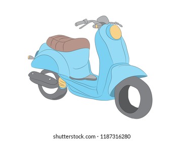 moped stands color pattern, vector, white background