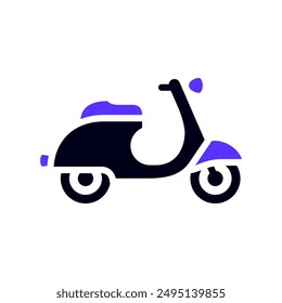 Moped transport flat icon, side view