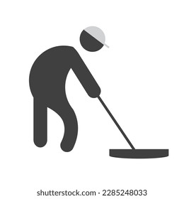 Icono de corte de piso, es una ilustración vectorial, muy simple y minimalista. Con este icono del piso de Mopping se puede usar para varias necesidades. Ya sea para necesidades promocionales o para propósitos de diseño visual