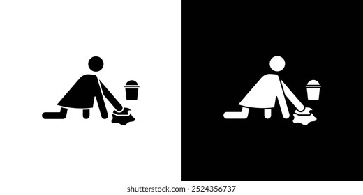 Mopping-Böden Symbol Art Design-Illustration