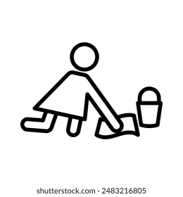 Icono de trapeadores marca de logotipo lineal en blanco y negro