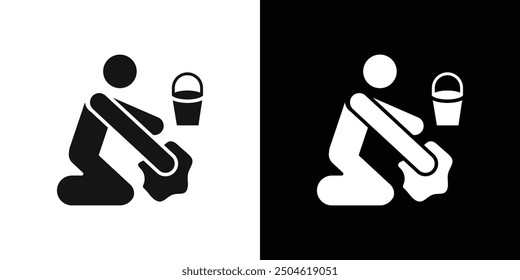 Mopping floors icon Symbol mark in filled style