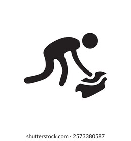 Mopping floors icon web design in vector