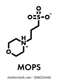 MOPS buffering agent molecule. Skeletal formula.
