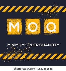 MOQ mean (Minimum Order Quantity),Vector illustration.