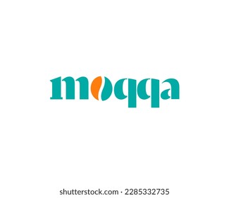 moqqa logotype lettermark with coffee bean in letter o