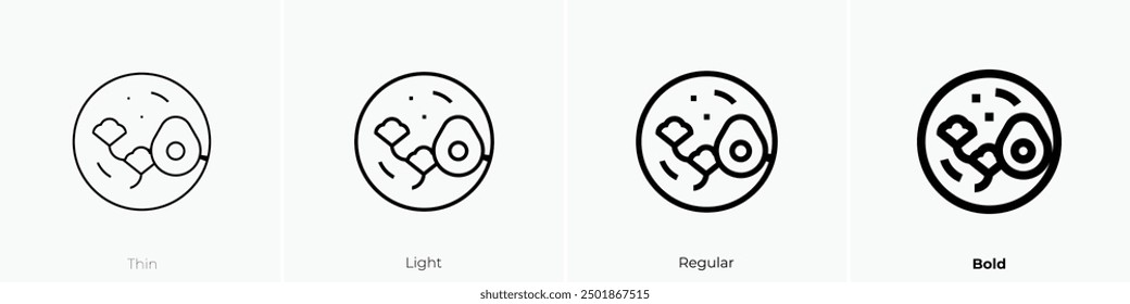 moqueca icon. Thin, Light Regular And Bold style design isolated on white background