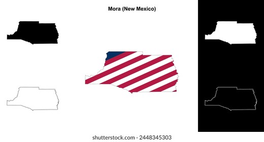 Mora County (New Mexico) outline map set