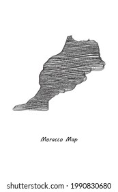 Moracco Country map Scrible design vector illustration