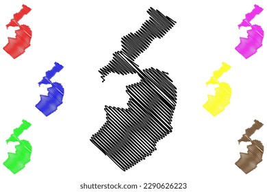 Morada Nova municipality (Ceará state, Municipalities of Brazil, Federative Republic of Brazil) map vector illustration, scribble sketch Morada Nova map