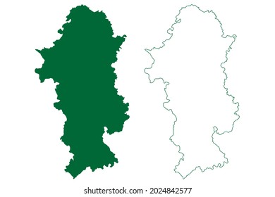 Moradabad district (Uttar Pradesh State, Republic of India) map vector illustration, scribble sketch Moradabad map