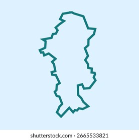 Mapa do vetor distrital de Moradabad com contorno preto em negrito