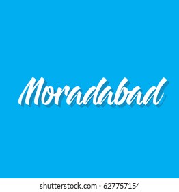 moradabad, text design. Vector calligraphy. Typography poster. Usable as background.
