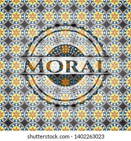 Moral arabic emblem. Arabesque decoration.