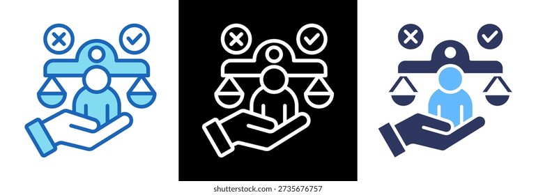 Moral Choice Icon triplestyle Vector Illustration